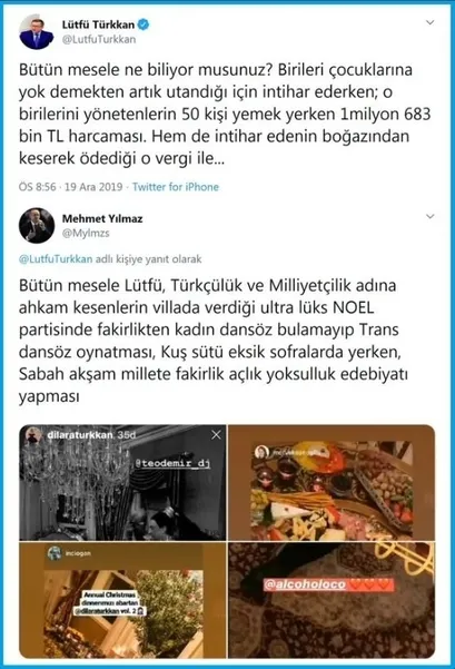 İYİ Partili Lütfü Türkkan’ın kızının içkili ve eş cinsel dansözlü Noel partisine tepki yağıyor