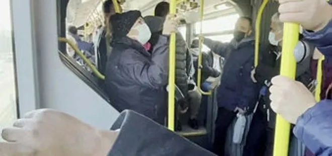 Metrobüste korona paniği! Fenalaşan yabancı uyruklu şahıs yolculara zor anlar yaşattı