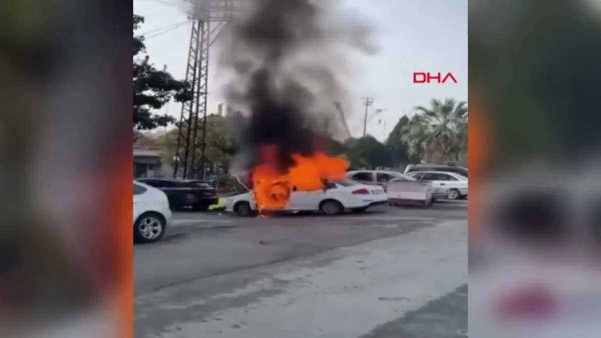 Seyir halindeki otomobil alevlere teslim oldu