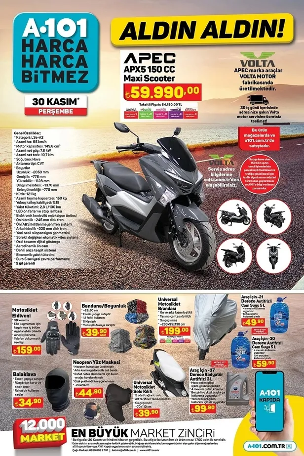 4 Aralık A101 aktüel ürünler kataloğunu yayınladı! A101’de 150 CC Maxi Scooter, Mikrodalga Fırın, Çay Makinesi, Smart Led Tv uygun fiyata satışta… - 3