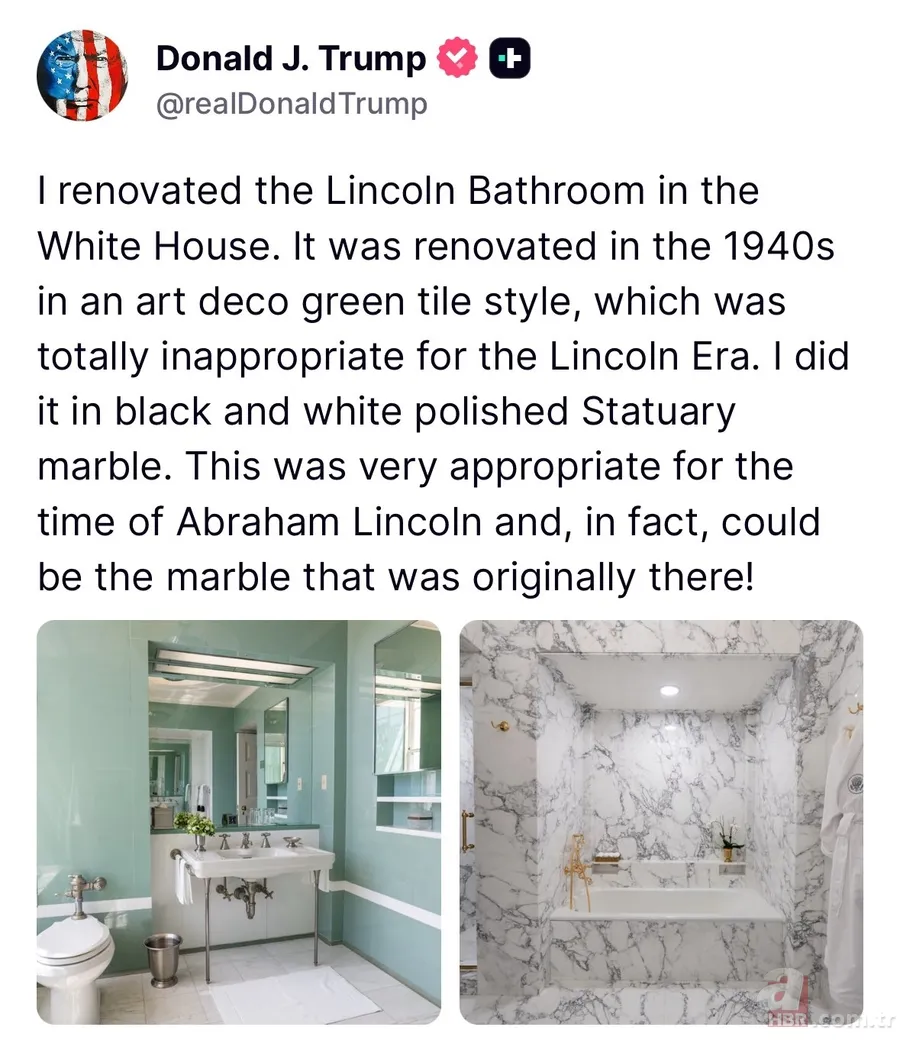 ABD Başkanı Donald Trump Beyaz Saray’daki banyo ve tuvaleti yeniletti 7