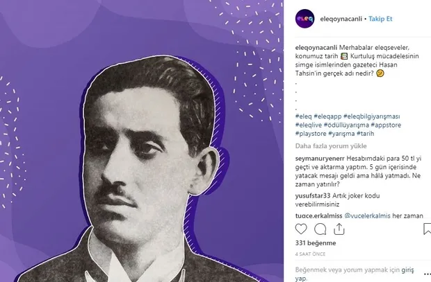 Eleq ipucu 4 Nisan: Hasan Tahsin’in gerçek adı nedir? Hasan Tahsin kimdir? 20.00 eleq