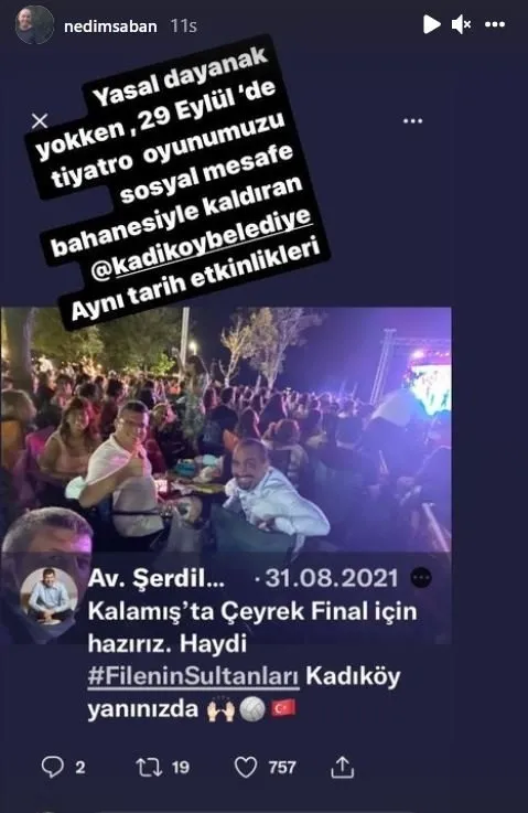 Nedim Saban’dan CHP’li Kadıköy Belediyesi’nin baskılarına sert tepki! Sansürcü orta çağ zihniyeti...
