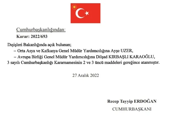 Dışişleri Bakanlığına önemli atamalar! Karar Resmi Gazete’de