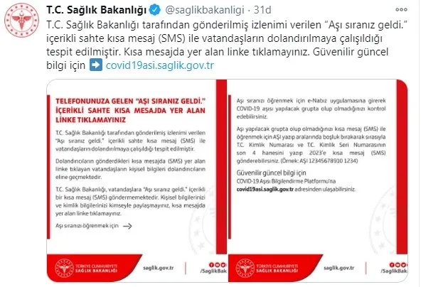 Son dakika: Sağlık Bakanlığından flaş aşıda dolandırıcılık uyarısı