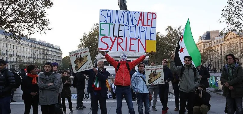 Paris'te Halep protestosu