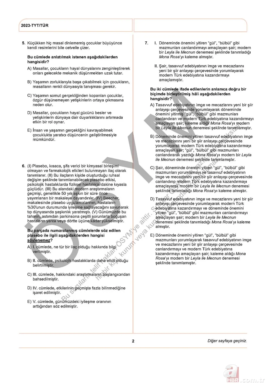 ÖSYM YKS 2023 A - B - C kitapçığı soruları ve cevapları osym.gov.tr! YKS SÖZEL- SAYISAL SORU KİTAPÇIĞI VE CEVAP ANAHTARI GÖRÜNTÜLEME PDF İNDİR! AYT, TYT, YDT... 18