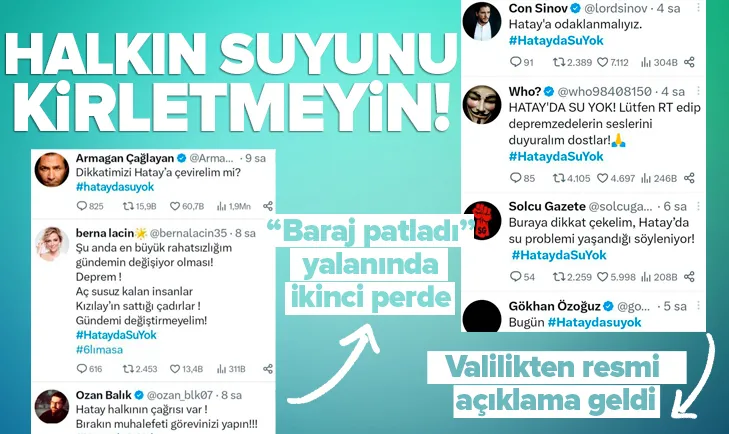 Baraj patladı yalanını yayan provokatörler yine sahnede