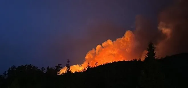 Marmaris’te yıldırım kaynaklı orman yangınlarına müdahale ediliyor