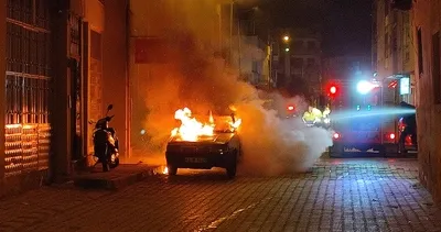 Park halindeki otomobili ateşe verip bakın ne yaptı!