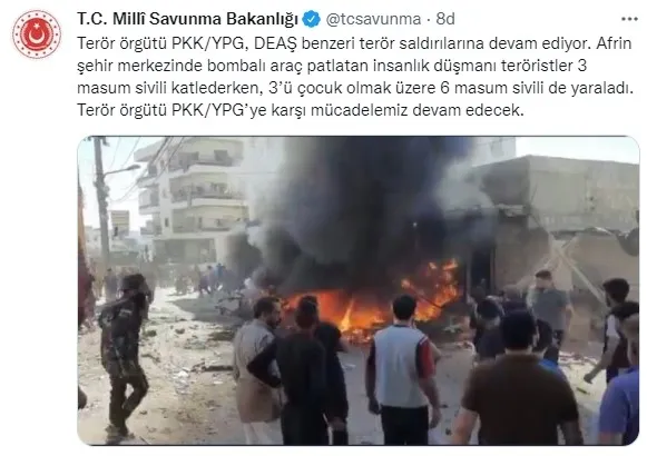 Son dakika: MSB açıkladı! Afrin'de terör örgütü PKK-YPG'den kalleş saldırı: 3 ölü 6 yaralı - 1