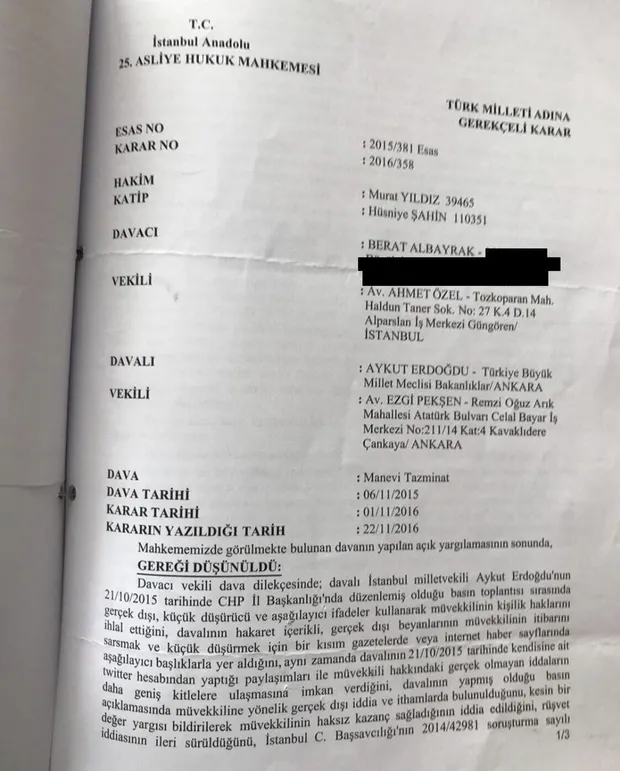 Bakan Albayrak Twitter’dan duyurdu: İftiralara karşı açtığımız davayı kazandık