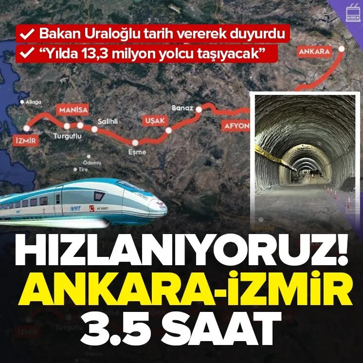Ankara-İzmir arası hızlı trenle 3,5 saate düşüyor!