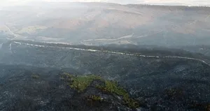 Çanakkale’de yanan bölgeler havadan görüntülendi