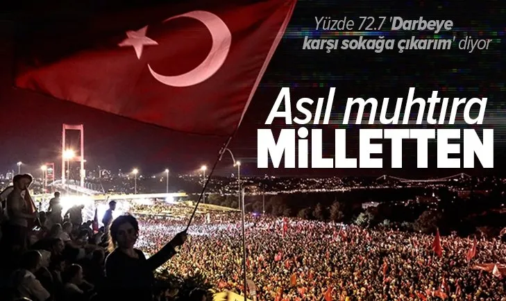 Son dakika: Asıl muhtıra milletten! Vatandaşların yüzde 72,7'si Darbeye karşı sokağa çıkarım diyor