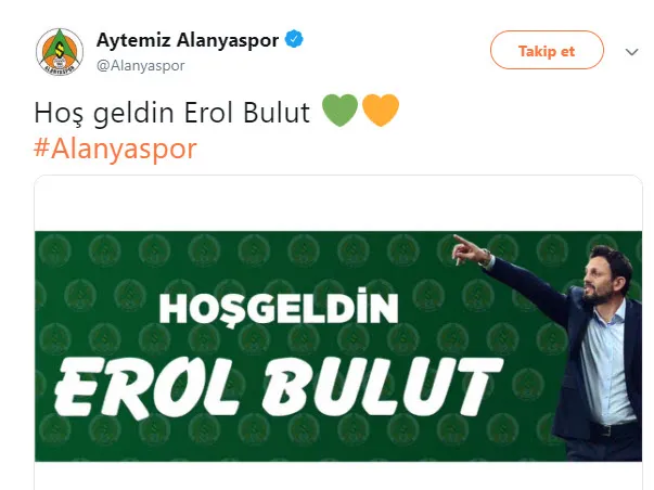 Alanyaspor Erol Bulut ile anlaştı