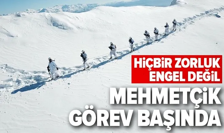 Mehmetçik zorlu hava koşullarına göğüs geriyor! Üs bölgelerindeki kar kalınlığı 1,5 metreyi aştı