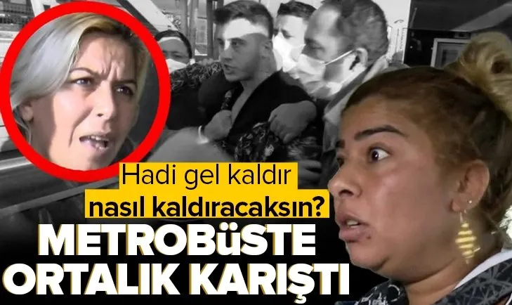 Metrobüste hareketli anlar! Ortalık bir anda karıştı: Hadi gel kaldır nasıl kaldıracaksın?