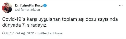 Son dakika: Sağlık Bakanlığı günlük koronavirüs tablosunu paylaştı | 24 Ağustos Salı vaka tablosu - 4