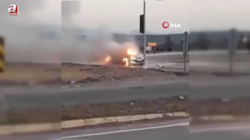 Osmaniye’de otomobil alev topuna döndü