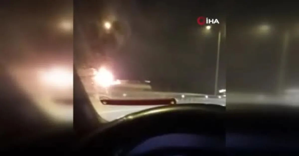 İzmir’de alev topuna dönen vidanjör böyle patladı! O anlar cep telefonu kamerasında
