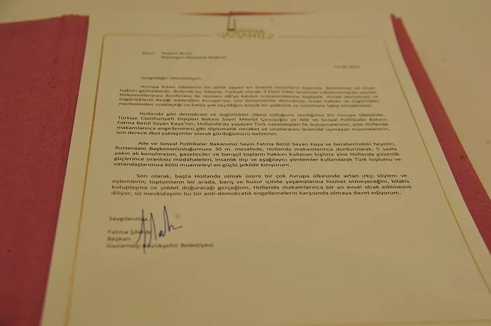 Fatma Şahin'den Hollanda'ya mektuplu tepki - 1