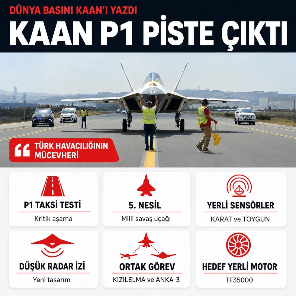 KAAN P1 prototipi piste çıktı: Dünya basını milli savaş uçağını 'Türk havacılık sanayisinin en değerli mücevheri' diye yazdı - 1