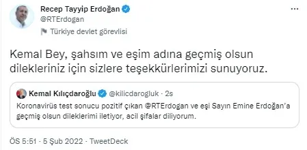 Başkan Recep Tayyip Erdoğan’ın koronavirüs testi pozitif çıktı