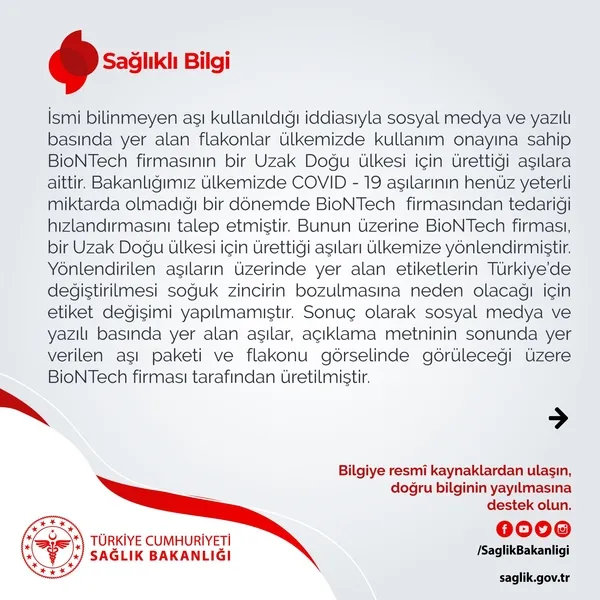 Son dakika: Sağlık Bakanlığından "ismi bilinmeyen Covid-19 aşısı" iddialarına jet yanıt - 3