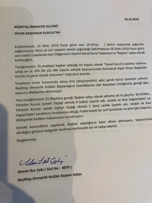 Ahmet Nur Çebi Beşiktaş Başkanlığına aday oldu - 1