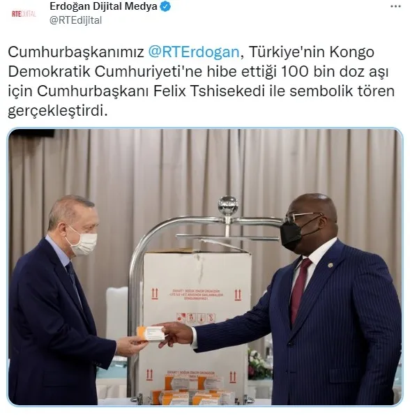Kongo’da Başkan Erdoğan ve Felix Tshisekedi’den önemli açıklamalar