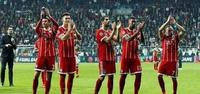 Bayernli futbolcular Beşiktaş taraftarını alkışladı