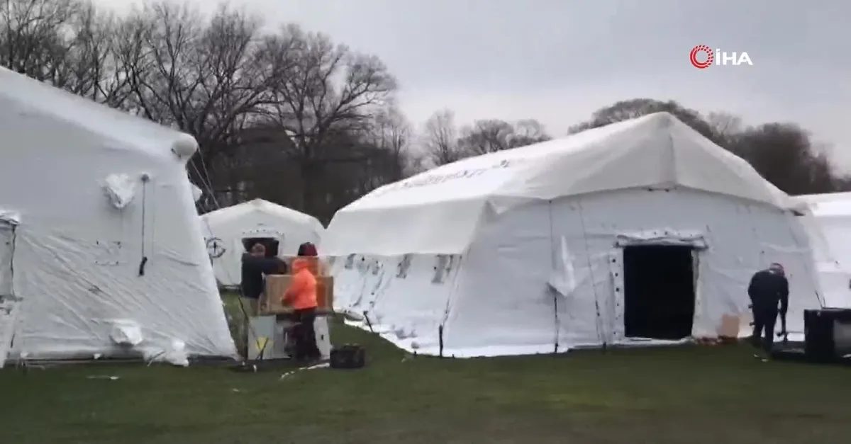 ABD'deki dünyaca ünlü Central Park'ta koronavirüs nedeniyle hastane kuruldu |Video