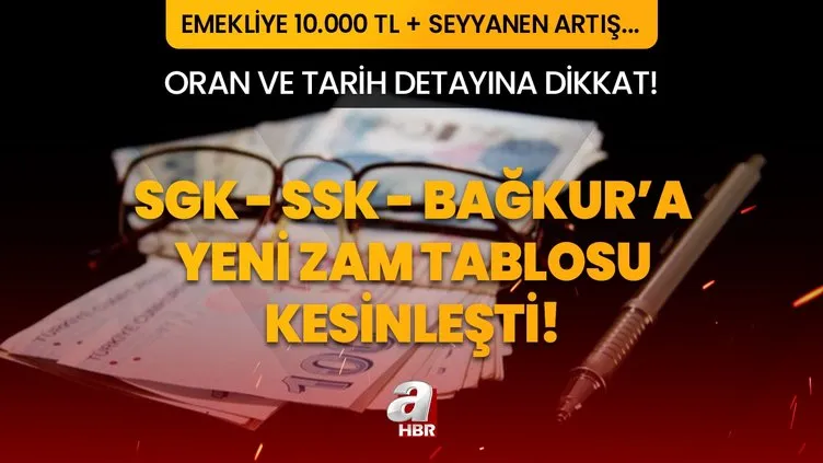 SSK-SGK, Bağkur'a yeni zam tablosu kesinleşti! Oran ve tarih detayına dikkat! Emekliye: 10.000 TL + seyyanen artış! 4A-4B-4C'liye İntibak…. SSK-SGK, Bağkur'a yeni zam tablosu kesinleşti! Oran ve tarih detayına dikkat! Emekliye: 10.000 TL + seyyanen artış! 4A-4B-4C'liye İntibak….