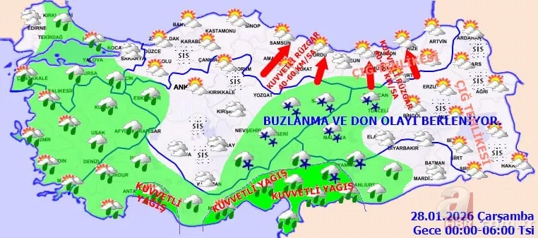 Türkiye'ye yeni sistem giriş yaptı: 17 il alarmda! Yağış, kar ve fırtına uyarısı 21
