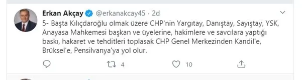 MHP’li Erkan Akçay: CHP Grup Başkanvekili Özgür Özel, terör destekçilerine sahip çıkıyor