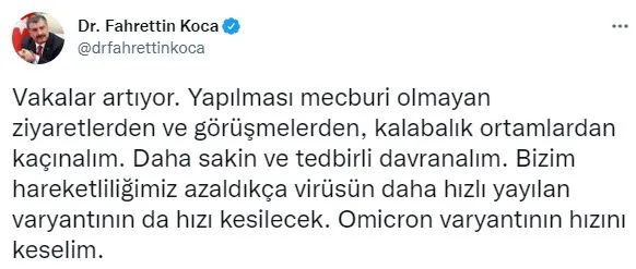 Son dakika: Sağlık Bakanı Koca'dan Omicron uyarısı! Kalabalık ortamlardan kaçınalım - 2