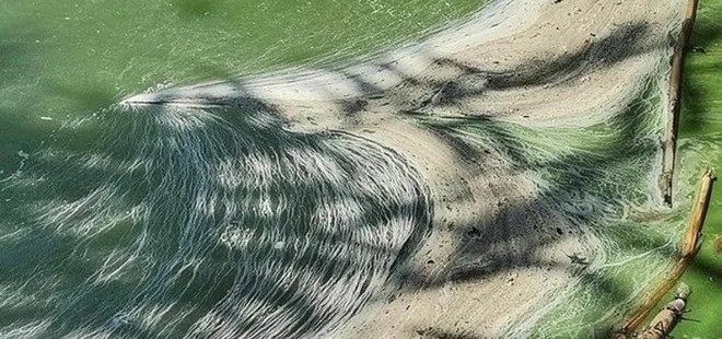 Eymir Gölü’nde müsilaj benzeri kirlilik: Simsiyah su fışkırıyor