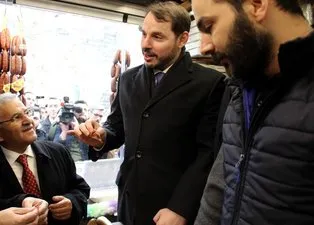 Bakan Berat Albayrak'tan Kayseri'de esnaf ziyareti! İnşallah daha da düşecek