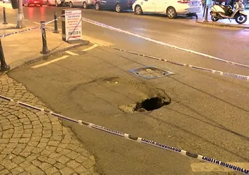 Beşiktaş'ta yol çöktü