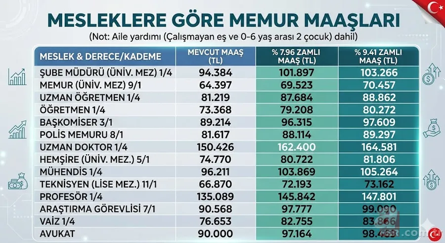 Memura, 4C'liye 2 aylık zam hesabı! Temmuzda kim ne kadar alacak? Öğretmen, hemşire, vaiz 9