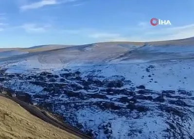 Ardahan’ın yüksek kesimlerinde kar yağışı
