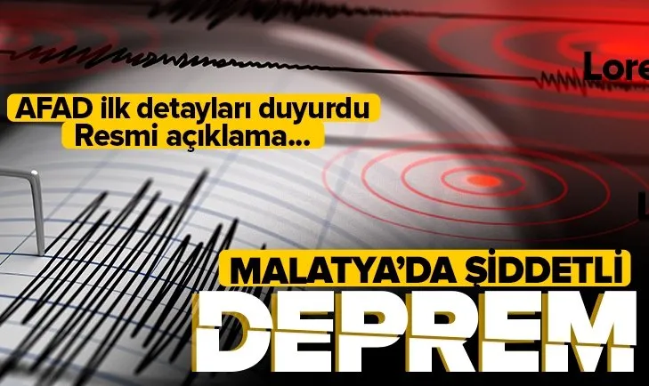 Son dakika: Malatya’da 4.5 büyüklüğünde deprem! AFAD son depremler listesi