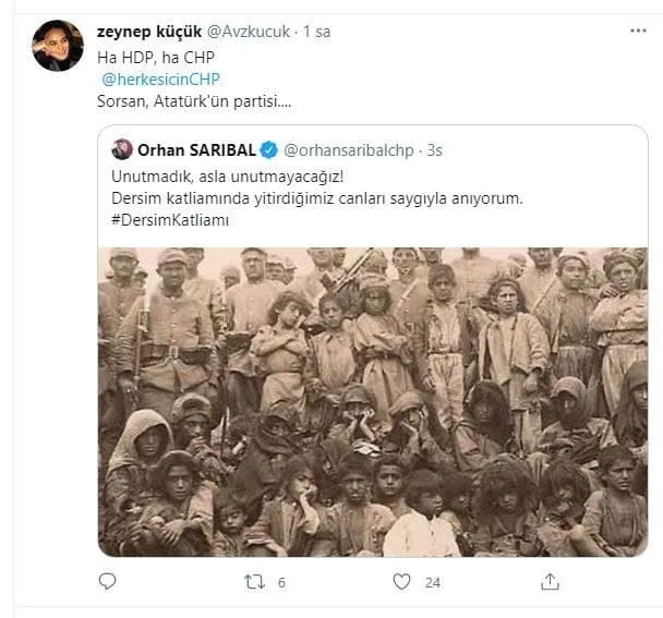 CHP'li Orhan Sarıbal'ın 'Dersim katliamı' paylaşımına tepki yağıyor: Atatürk'ün partisine yakışıyor mu? Yazık! - 6