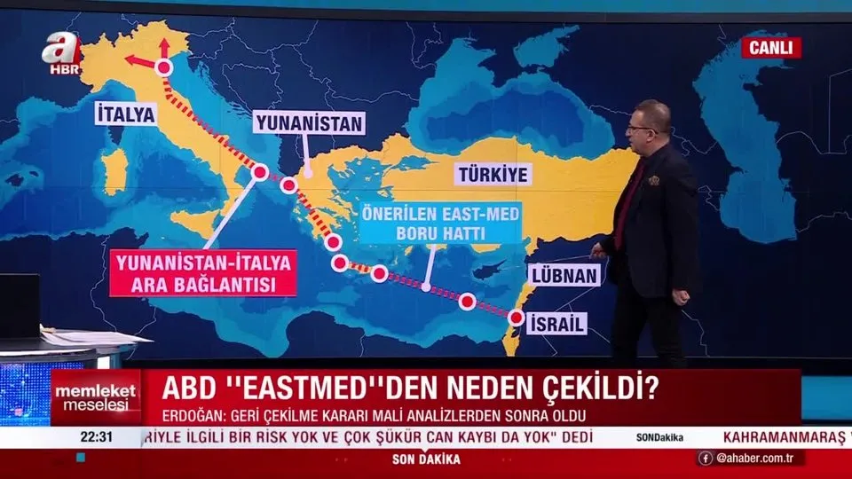 Yunanistan, GKRY ve İsrail’e soğuk duş! ABD neden EastMed projesinden vazgeçti?