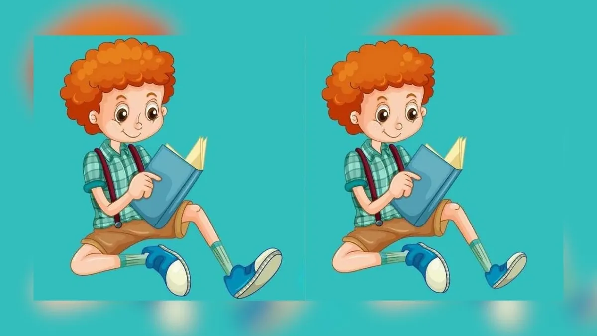Zeka testi: Kitap okuyan çocuk görselindeki 3 farkı 15 saniyede bulabilir misin?