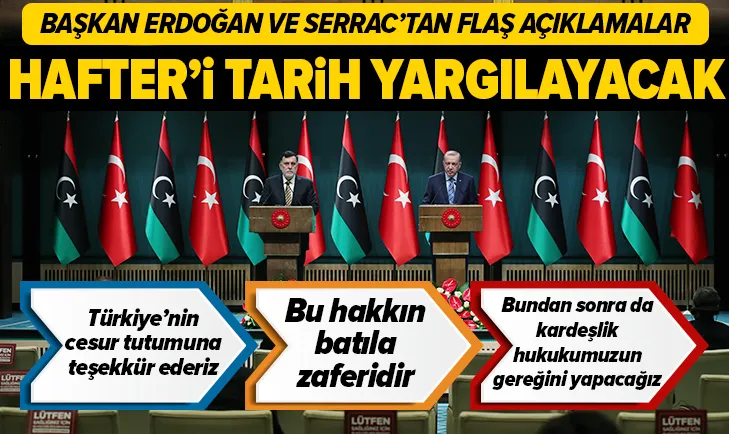 Son dakika: Başkan Erdoğan ve Libya Başbakanı Fayiz es-Serrac’tan flaş açıklamalar