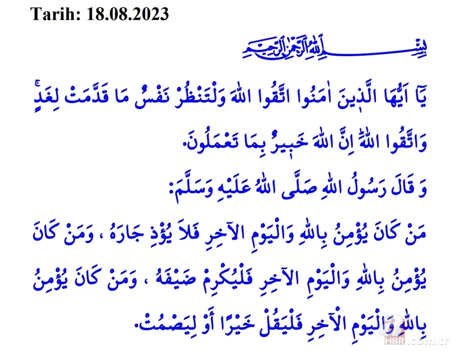 CUMA HUTBESİ PDF TAM METNİ | Bugünkü Cuma Hutbesinin konusu ne? 18 Ağustos 2023: Ahiret Ebedi Yurdumuz 2