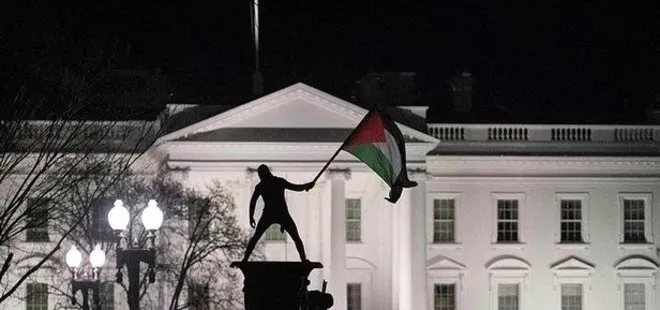 Beyaz Saray’ın önünde tarihi protesto: Biden’ın elleri kanlı! ABD Gazze için tek ses oldu