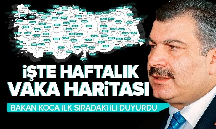 Son dakika: Son dakika: Sağlık Bakanı Fahrettin Koca haftalık vaka haritasını duyurdu 9-18 Ekim 2021